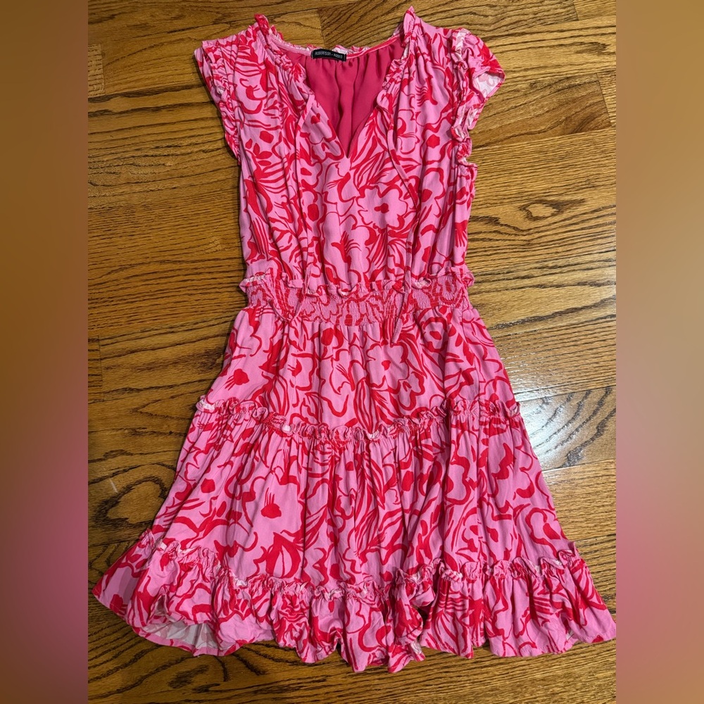 Vibrant Pink Ruffle Mini Dress - Picture 2 of 5